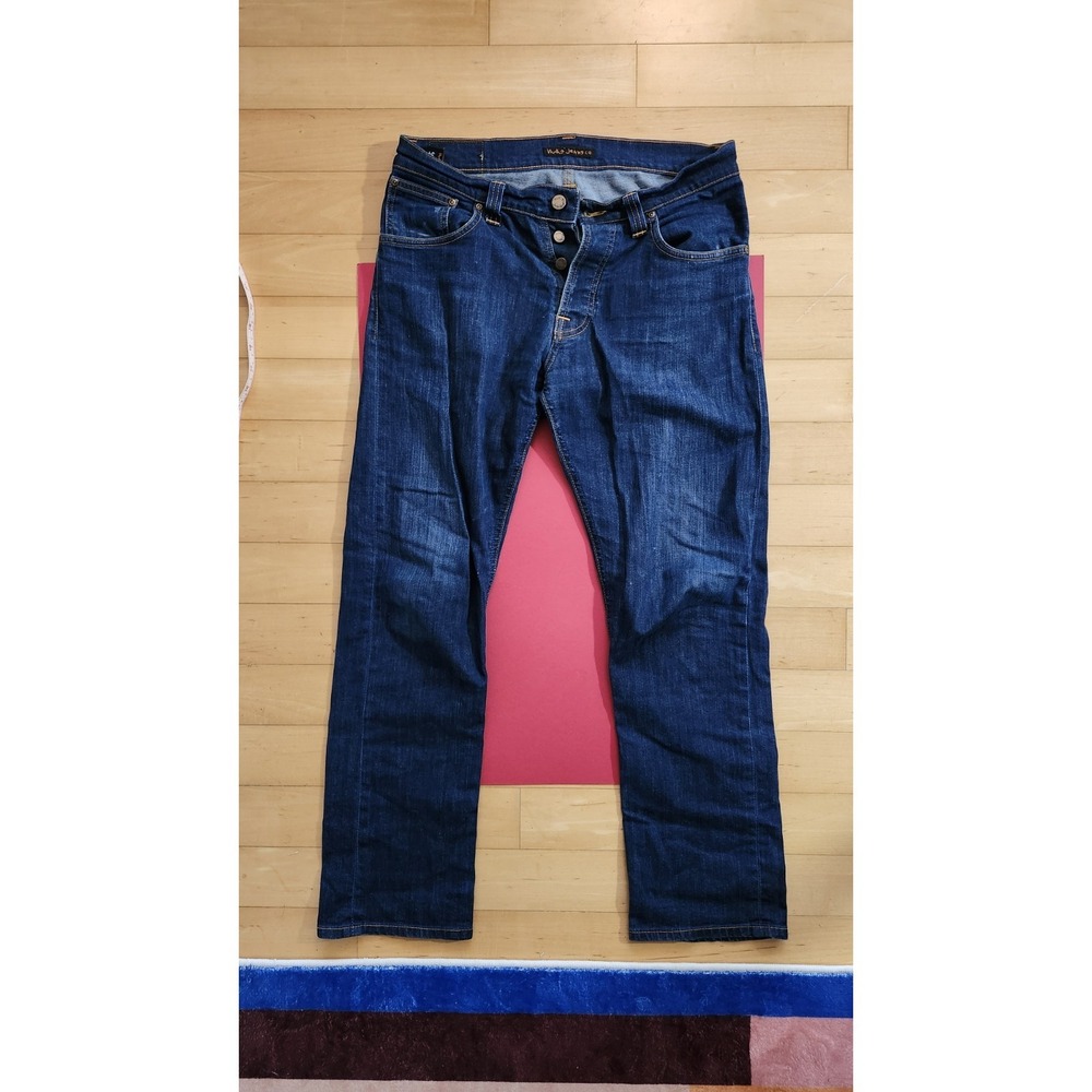 Nudie Jeans Co. Men's Button Fly Denim Jeans Blue Size 33x34